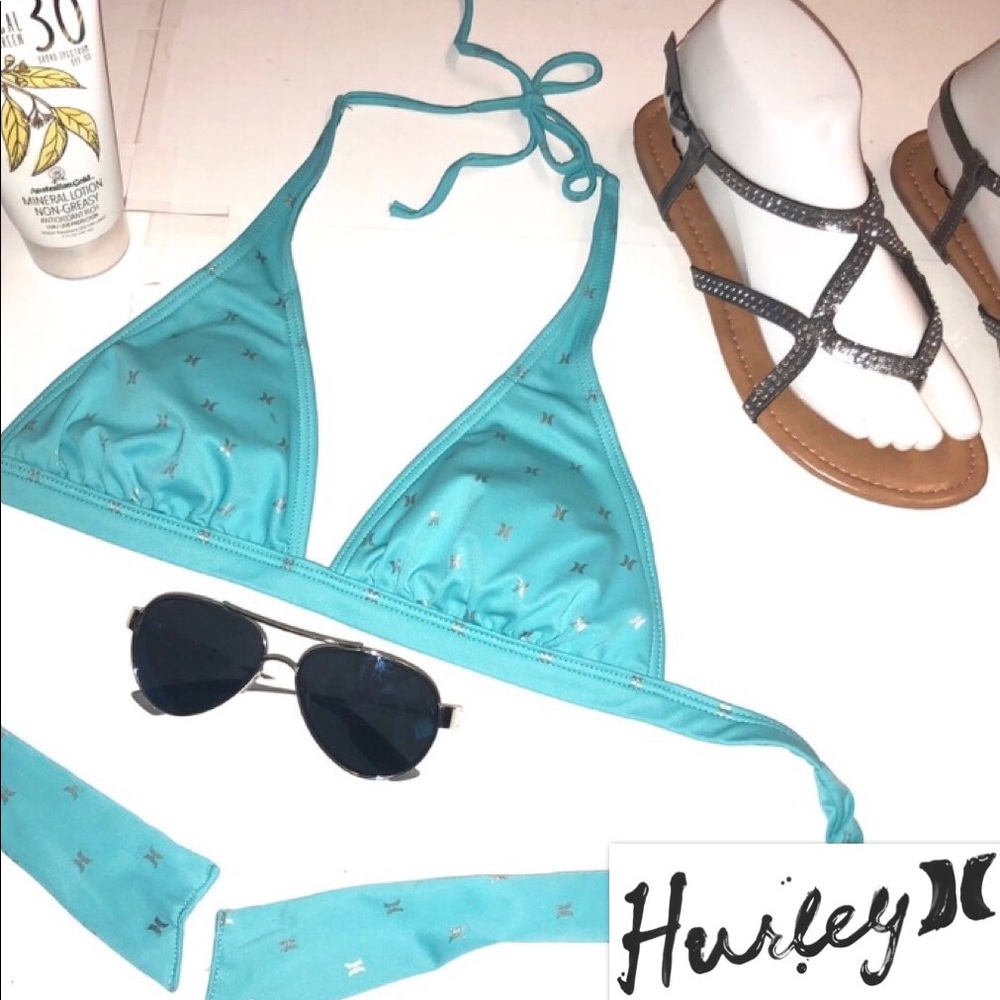 🏖 TURQUOISE HURLEY BIKINI TOP 🏖